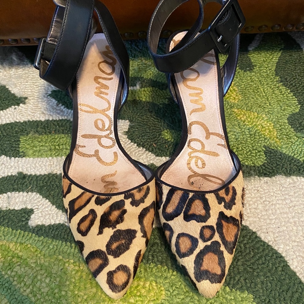 Sam Edelman leopard ankle strap heel